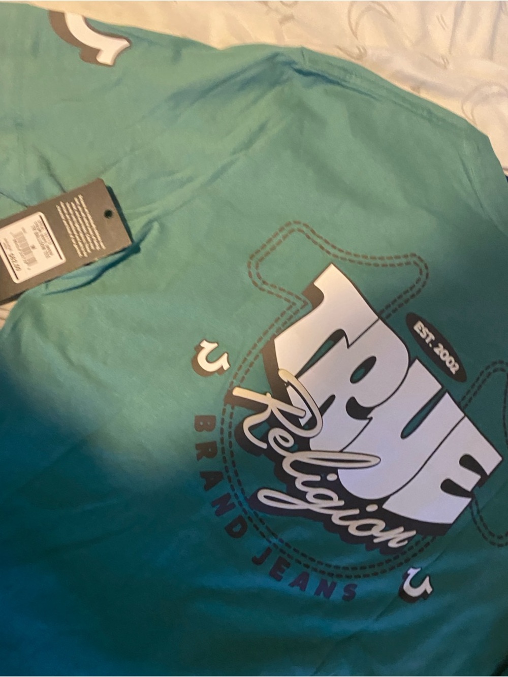 True Religion Teal Logo Graphic Tee